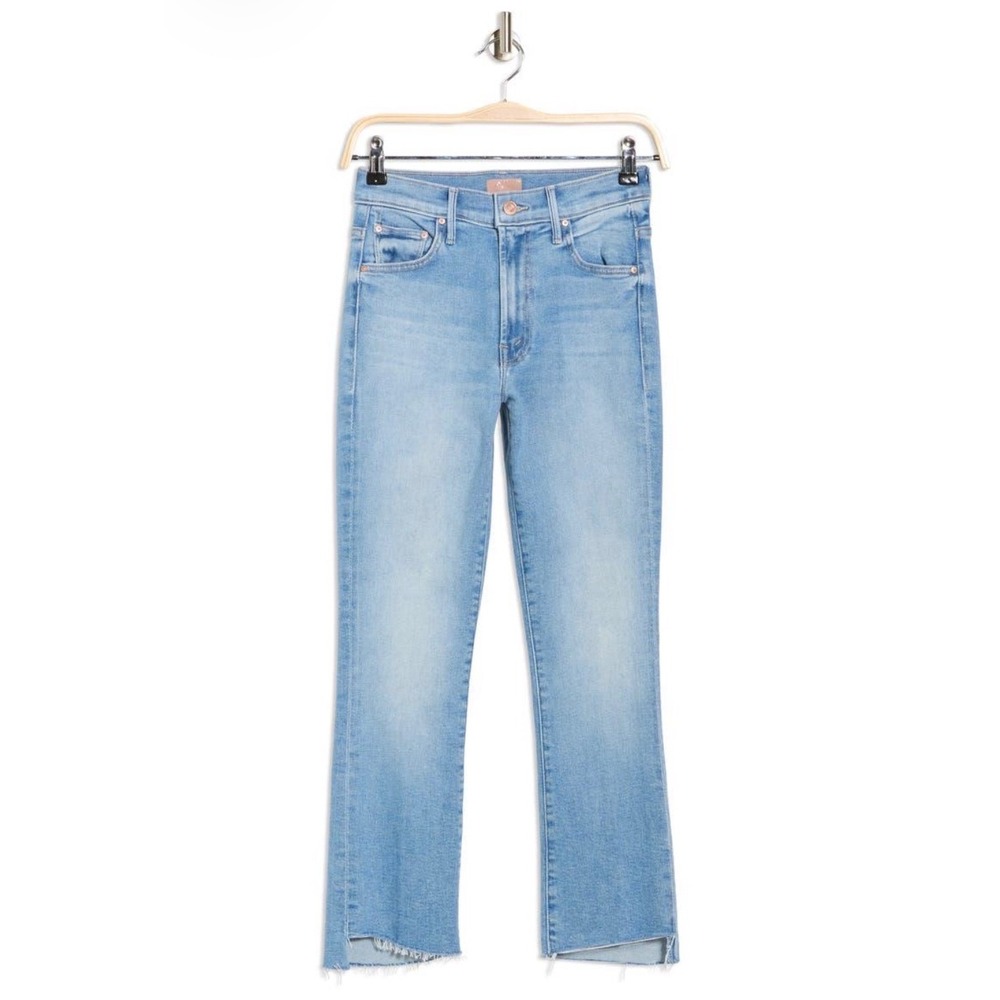 MOTHER The Insider Crop Step Fray Jeans Light Blue Limited Edition 31